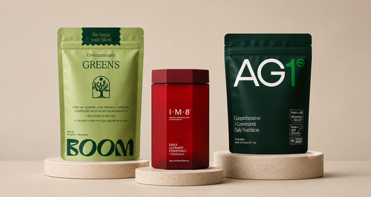 Beste greens poeder 2026: AG1 vs IM8 vs Boom vergeleken