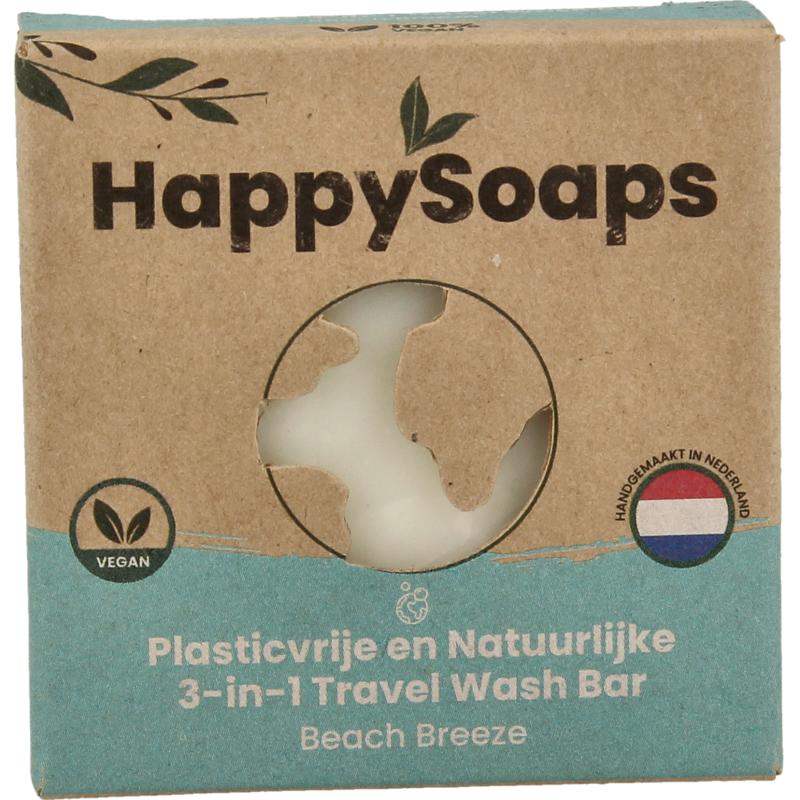 Happysoaps 3-in-1 Travel wash beach 40 gram
