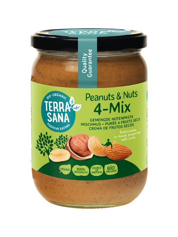 Terrasana 4 mix gemengde notenpasta zonder zout bio  250 - 500 gram