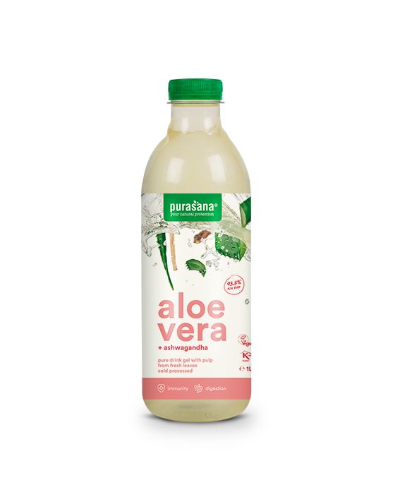 Purasana Aloe vera drink gel ashwagandha vegan bio 1000 ml