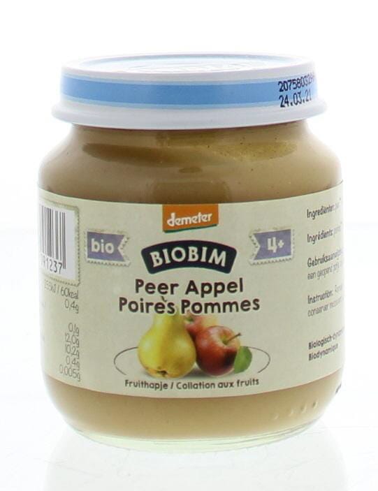 Biobim Appel peer 4 maanden Demeter bio 125 gram