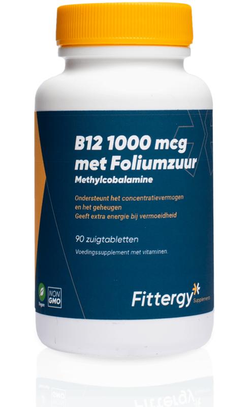 Fittergy B12 1000mcg methylcobalamine 90 zuigtabletten