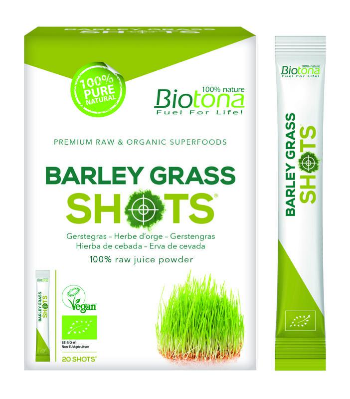 Biotona Barley grass raw shots 2.2 gram bio 20 stuks
