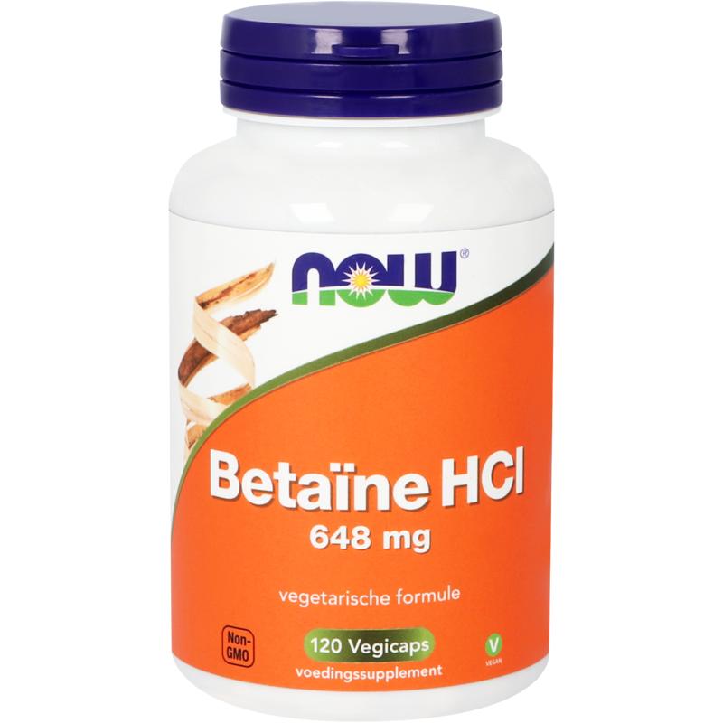 NOW Betaine HCL 648mg 120 vegan capsules
