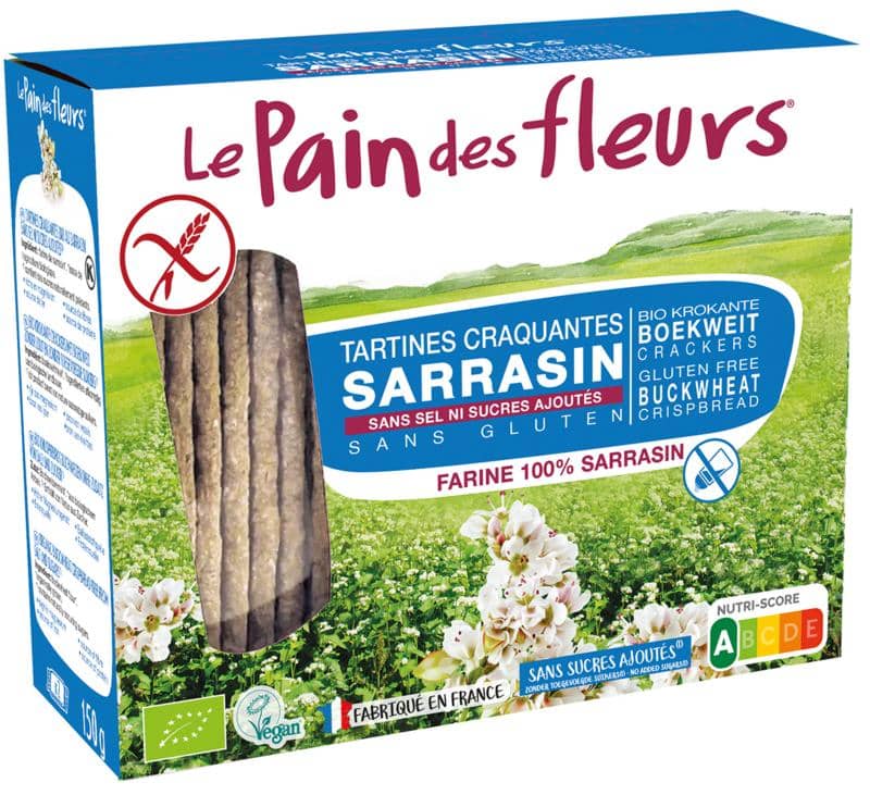 Pain Des Fleurs Boekweit crackers zonder zout en suiker bio 150 gram