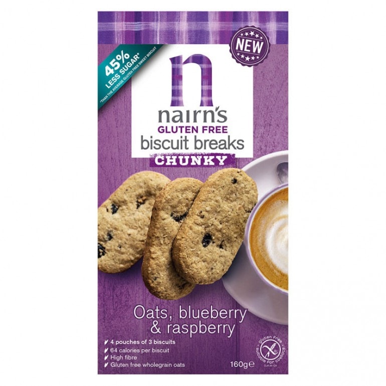 Nairns Breakfast biscuit blueberry & raspberry 160 gram