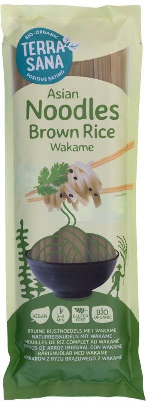 Terrasana Bruine rijstnoedels met wakame bio 250 gram