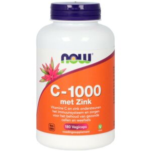 NOW C-1000 met Zink 90 - 180 vegan capsules