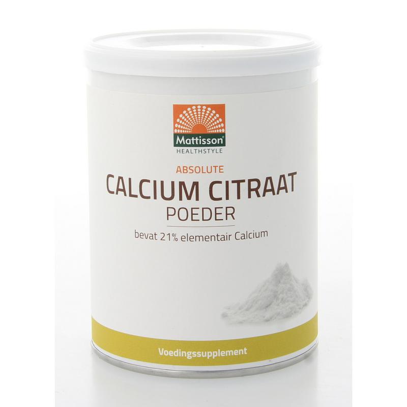 Mattisson Calcium citraat poeder - 21% elementair calcium 125 gram
