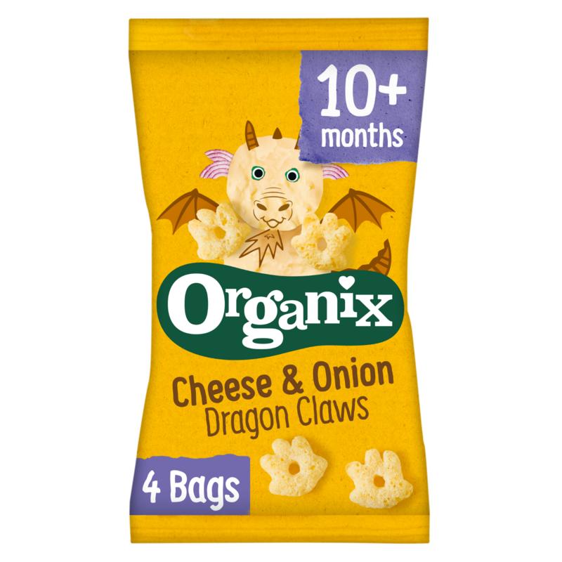 Organix Cheese & onion dragon claws 10+ maand 15 gram bio  4x 15 gram