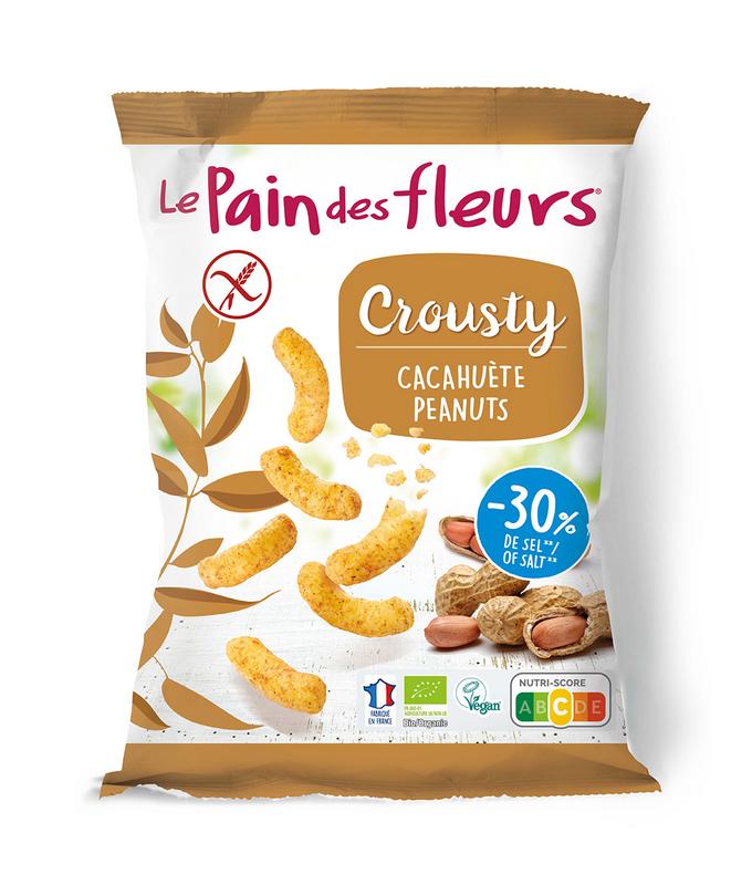 Pain Des Fleurs Chips gepoft pinda -30% zout bio glutenvrij vegan 75 gram