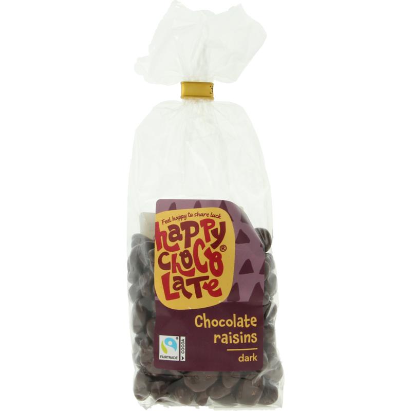 Happy Chocolate Chocolade rozijnen puur bio 175 gram