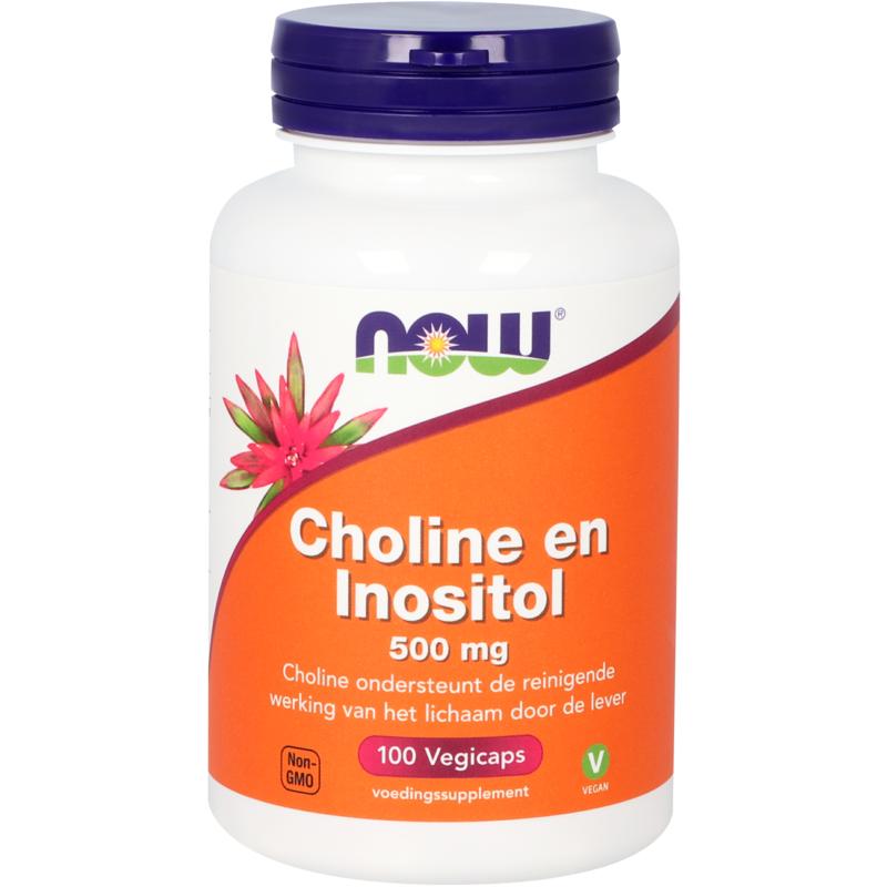 NOW Choline en inositol 500mg 100 vegan capsules