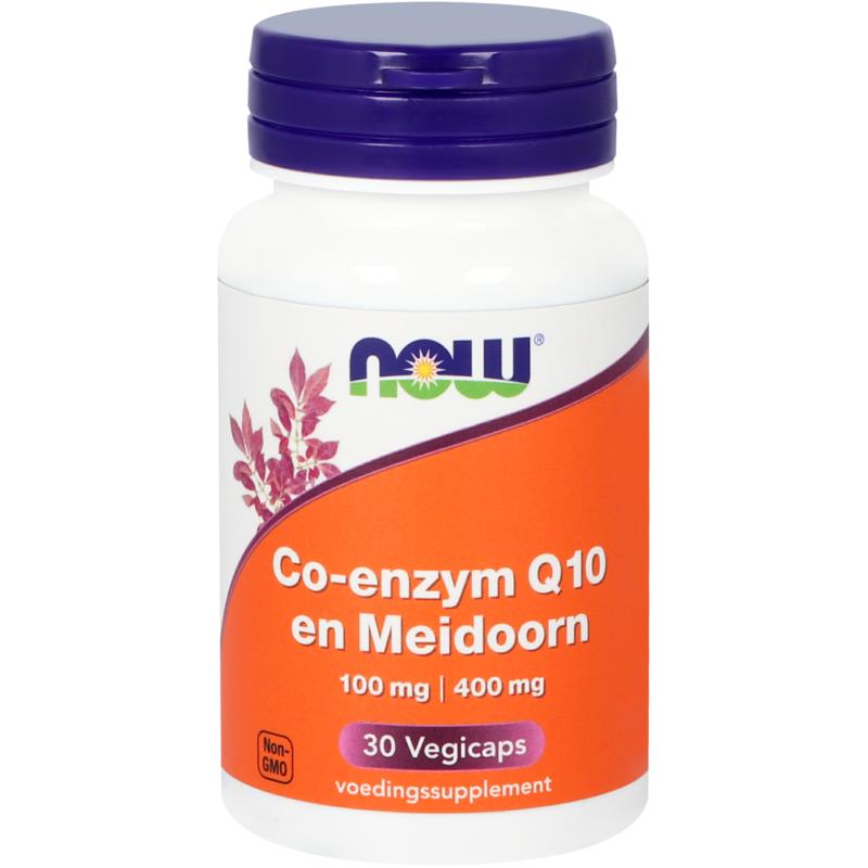 NOW Co-Q10 100mg met meidoorn 30 vegan capsules