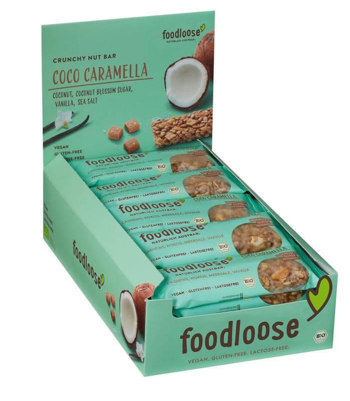 Foodloose Coco caramella verkoopdoos 24 x 35 gram bio 24 stuks
