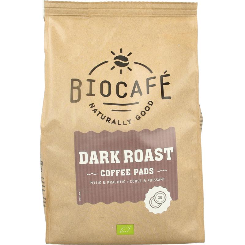 Biocafe Coffee pads dark roast bio 36 stuks