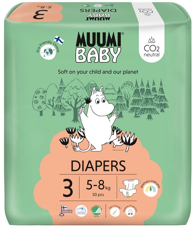 Muumi Baby Eco luiers maat 3 midi 5-8kg 50 stuks