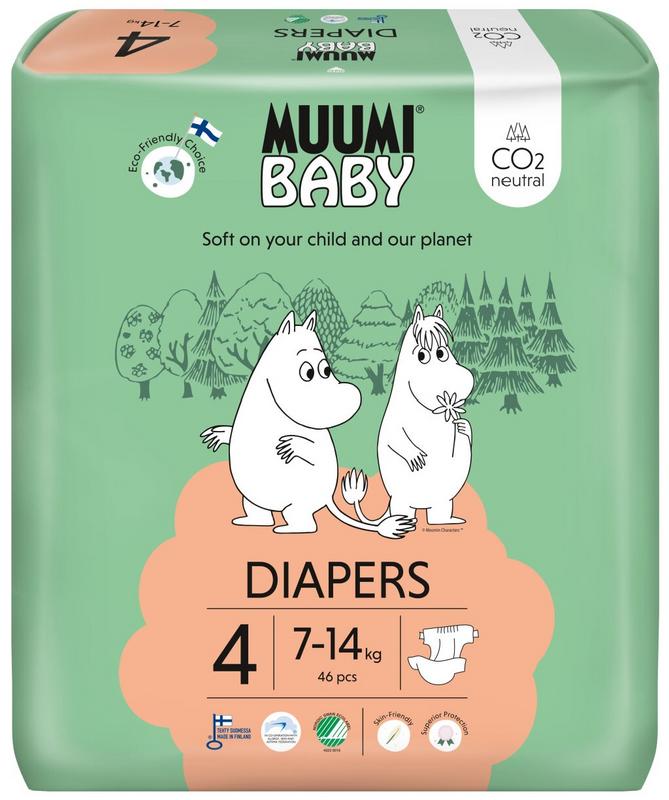 Muumi Baby Eco luiers maat 4 maxi 7-14kg 46 stuks