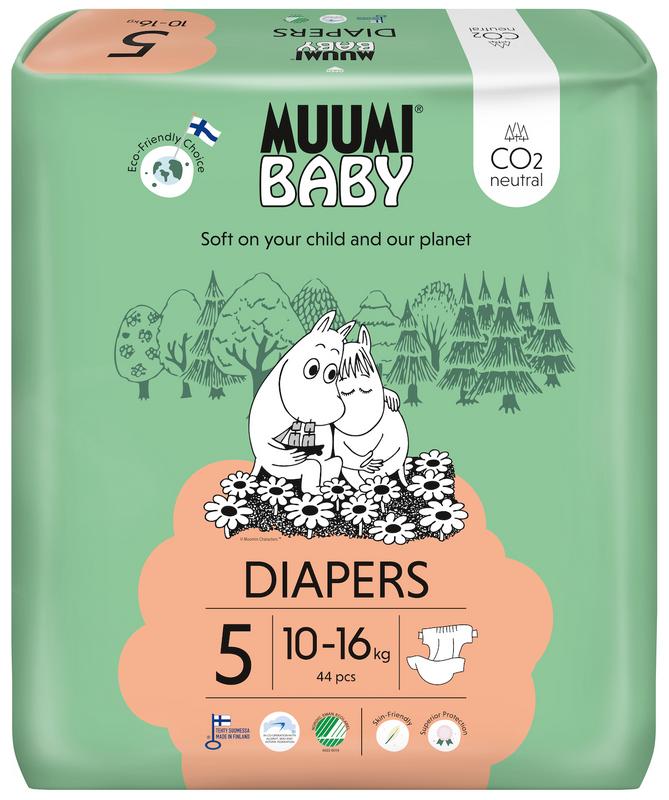 Muumi Baby Eco luiers maat 5 maxi+ 10-16kg 44 stuks
