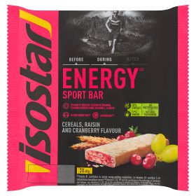 Isostar Energy sport bar cereals raisin cranberry 3 x   120g 40 gram