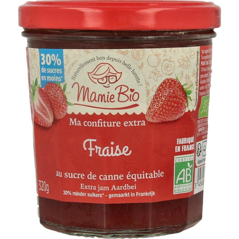 Mamie Bio Extra jam aardbei bio 320 gram