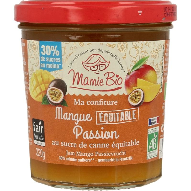 Mamie Bio Extra jam mango passievrucht bio 320 gram