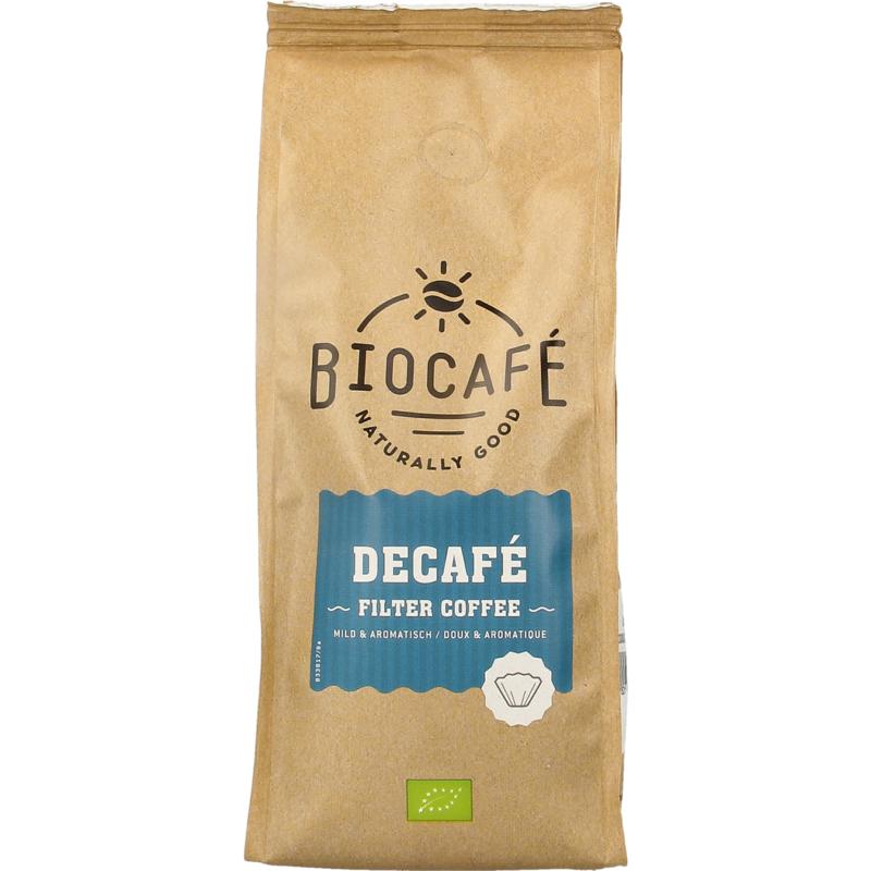 Biocafe Filterkoffie cafeinevrij bio 250 gram