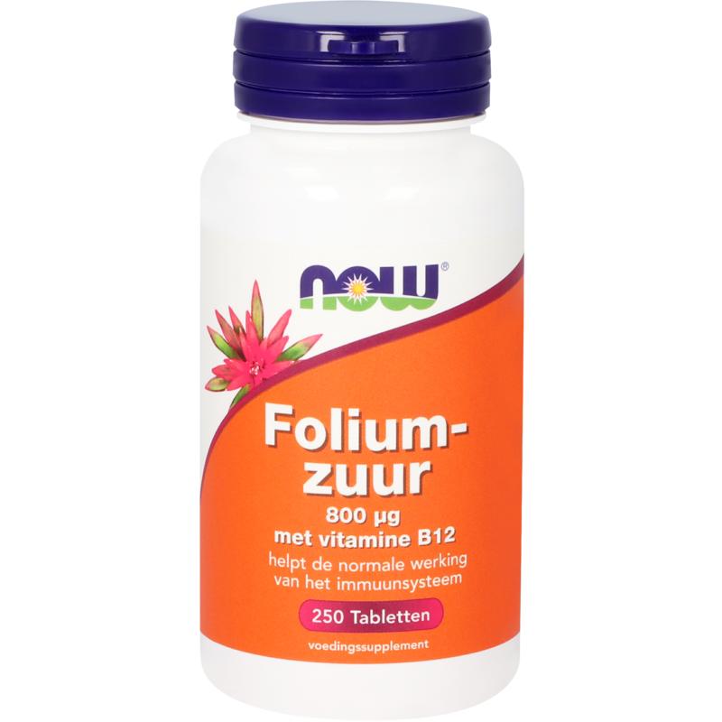 NOW Foliumzuur 800 mcg 250 tabletten