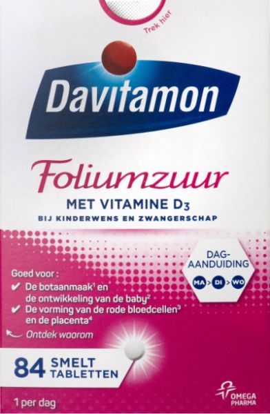 Davitamon Foliumzuur vitamine D 84 tabletten