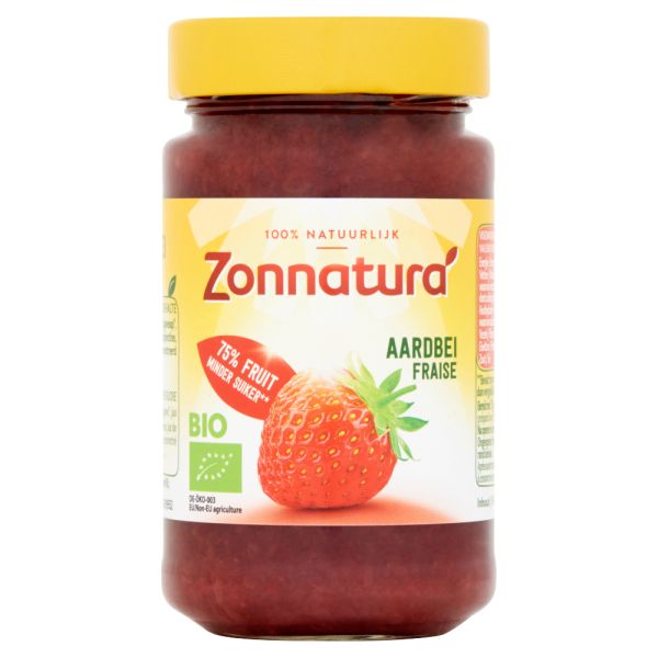Zonnatura Fruitspread aardbei 75% bio 250 gram