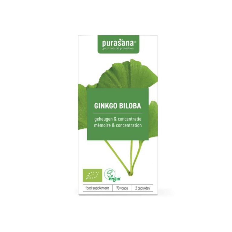 Purasana Ginkgo biloba vegan bio 70 vegan capsules Vitamines