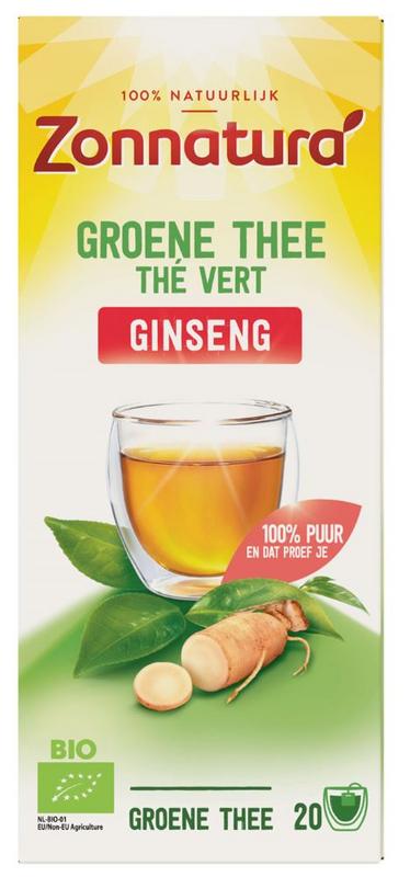 Zonnatura Green tea ginseng bio 20 stuks