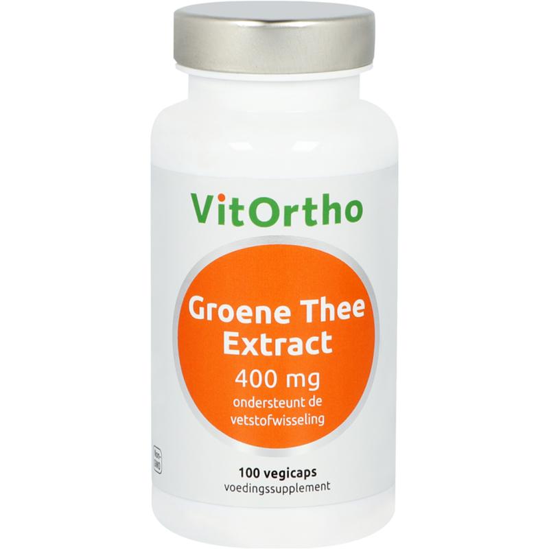 Vitortho Groene thee extract 400 mg 100 vegan capsules