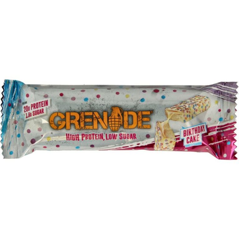 Grenade High protein bar birthday cake 60 gram Vitamines