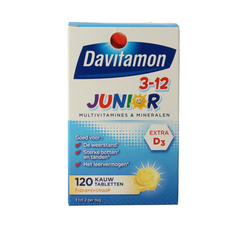 Davitamon Junior 3-12 framboos 120 kauwtabletten