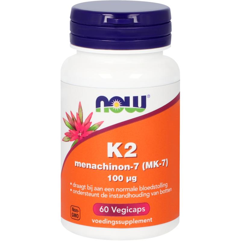 NOW K2 Menachinon-7 (MK-7) 100 mcg 60 vegan capsules