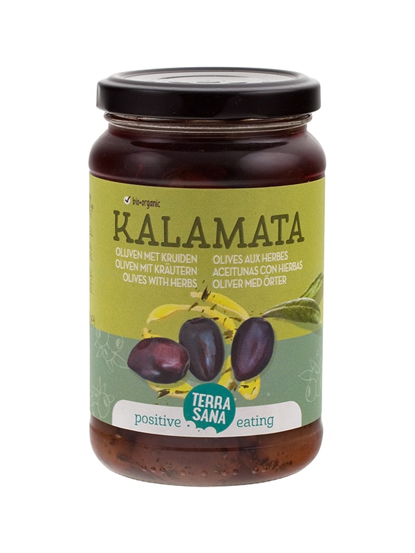 Terrasana Kalamata olijven in kruidenolie bio 345 gram