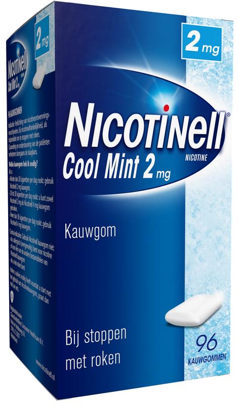 Nicotinell Kauwgom cool mint 2 mg  24 - 96 - 204 stuks