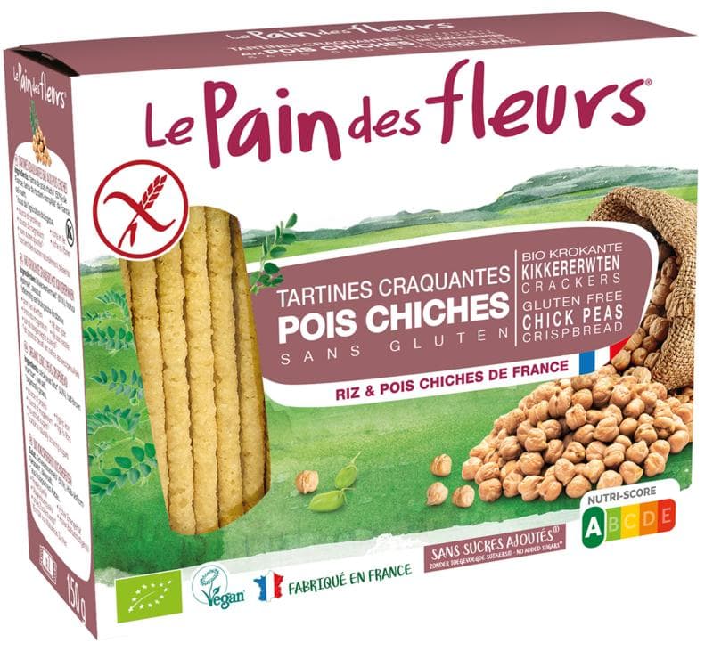 Pain Des Fleurs Kikkererwten crackers bio 150 gram
