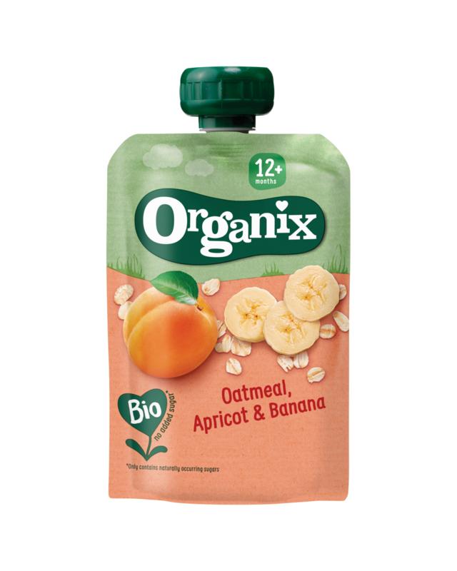 Organix Knijpfruit havermout, abrikoos, banaan 12M+ bio 100 gram
