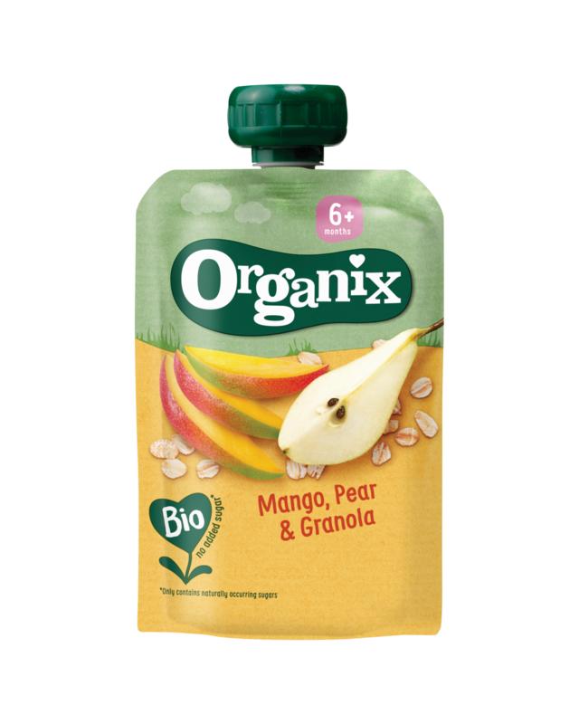 Organix Knijpfruit mango, peer & granola 6+ mnd bio 100 gram