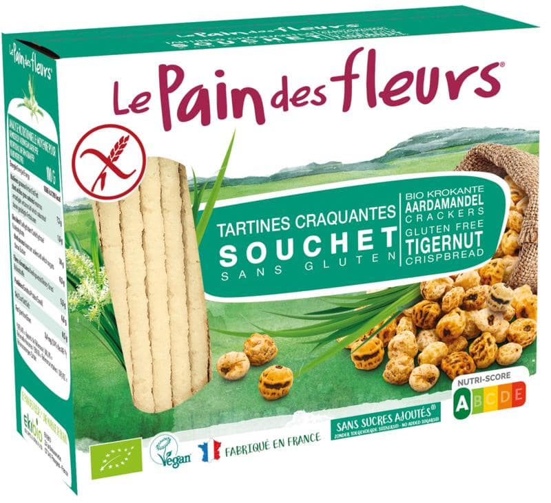 Pain Des Fleurs Krokante bio crackers met aardamandel bio 150 gram