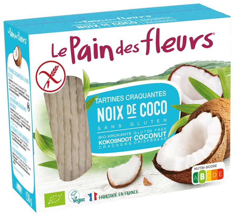 Pain Des Fleurs Krokante bio crackers met kokos bio 150 gram