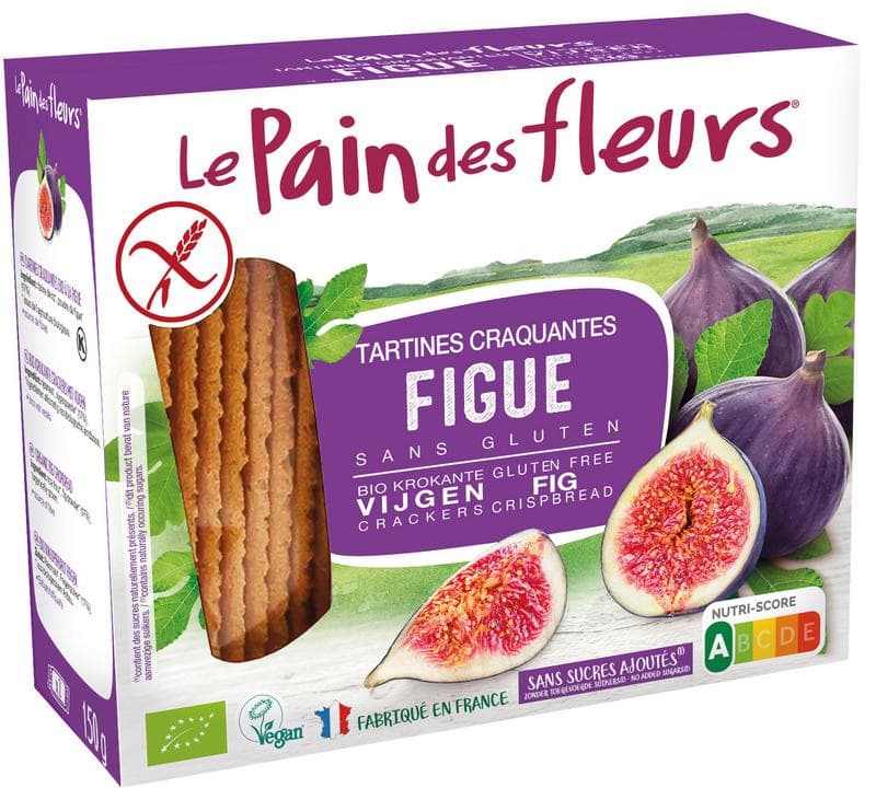 Pain Des Fleurs Krokante bio crackers met vijg bio 150 gram