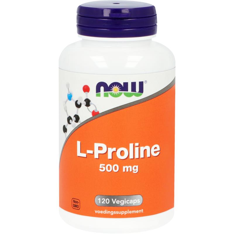 NOW L-Proline 500 mg 120 vegan capsules