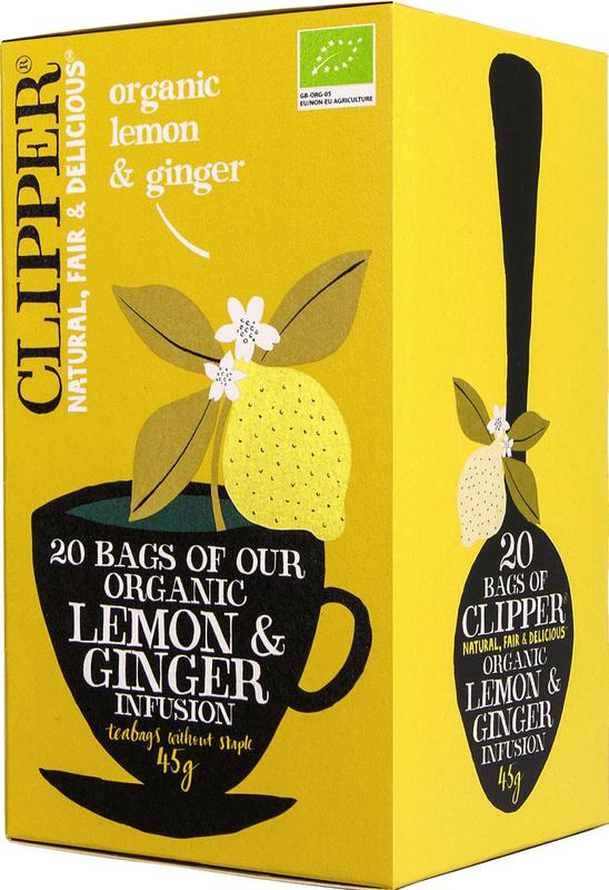 Clipper Lemon & ginger tea bio 20 stuks