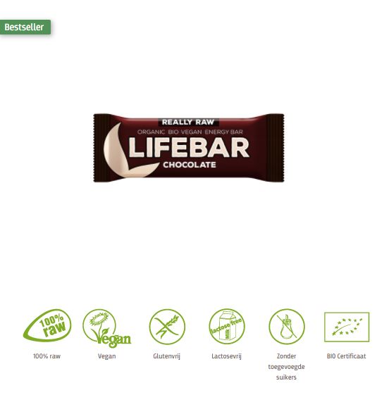 Lifefood Lifebar chocolade bio 47 gram