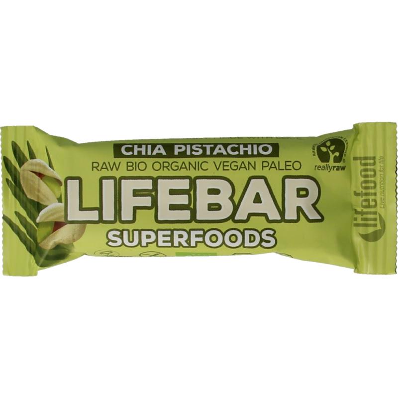 Lifefood Lifebar plus chia young pistachio bio 47 gram