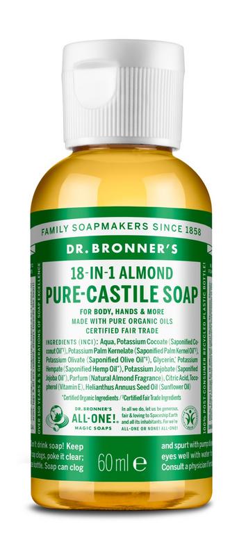 Dr Bronners Liquid soap amandel  60 - 240 - 475 - 945 ml