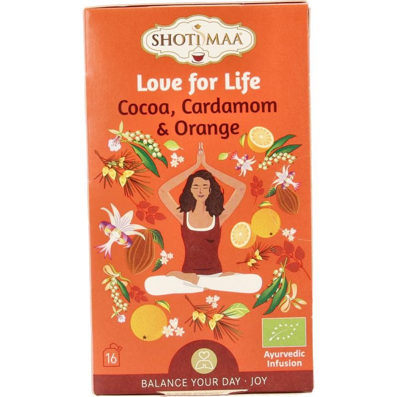 Shoti Maa Love for life cocoa, cardamom & orange bio 16 stuks